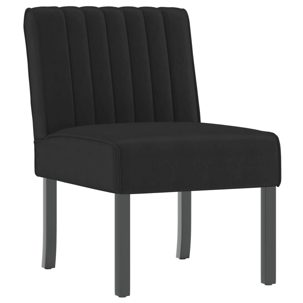 Fauteuil sans accoudoirs noir velours