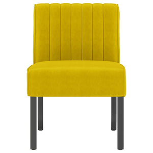 Fauteuil sans accoudoirs jaune velours