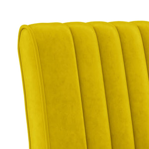 Fauteuil sans accoudoirs jaune velours