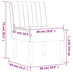 Fauteuil sans accoudoirs jaune velours