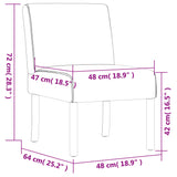 Fauteuil sans accoudoirs crème tissu