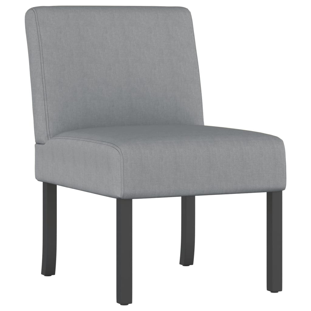 Fauteuil sans accoudoirs gris clair tissu