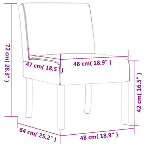 Fauteuil sans accoudoirs gris clair tissu