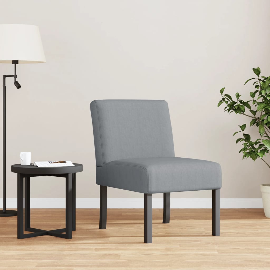 Fauteuil sans accoudoirs gris clair tissu