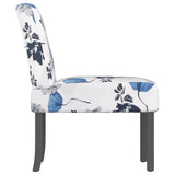 Fauteuil sans accoudoirs bleu tissu avec fleurs