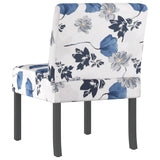 Fauteuil sans accoudoirs bleu tissu avec fleurs
