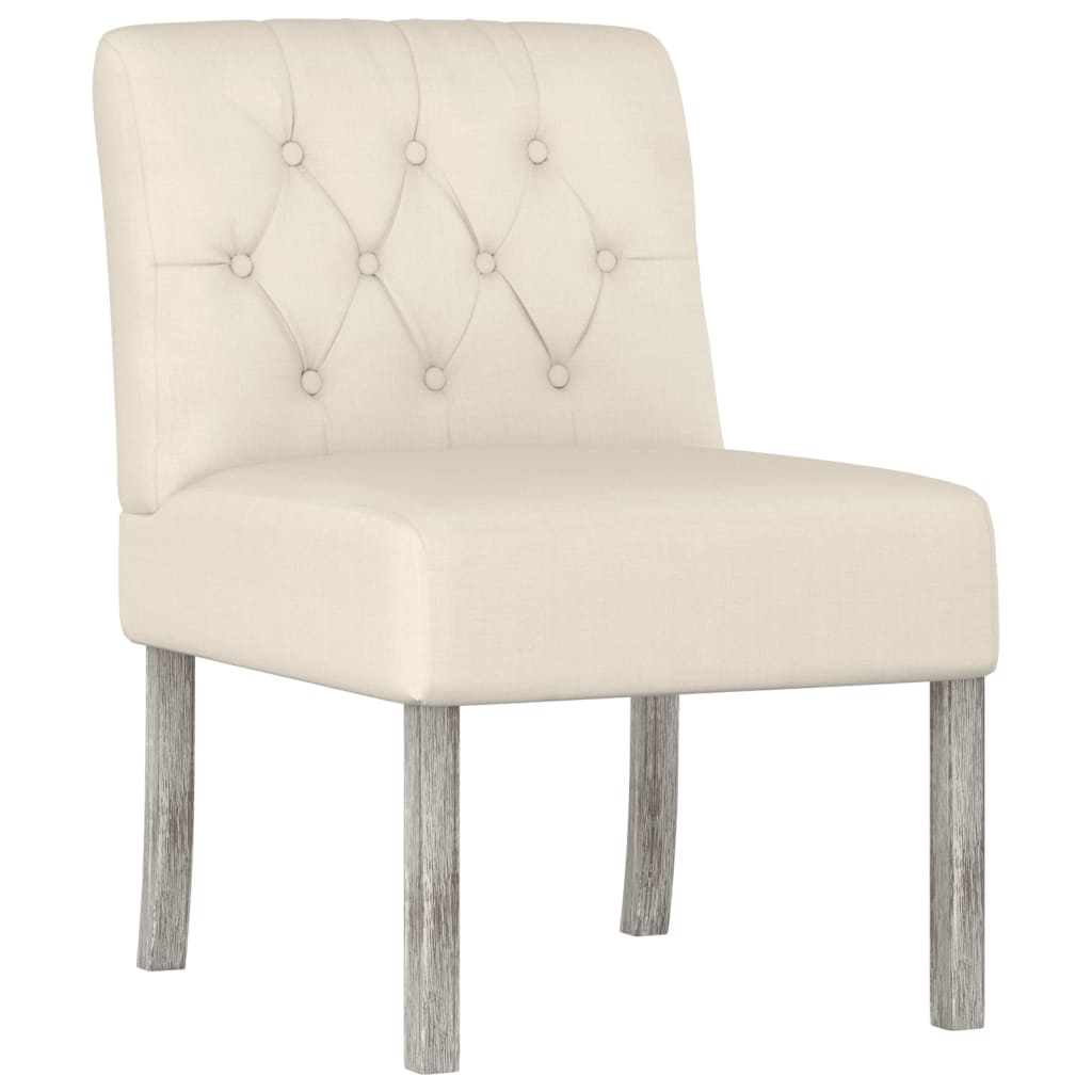 Fauteuil sans accoudoirs lin design de boutons