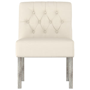 Fauteuil sans accoudoirs lin design de boutons