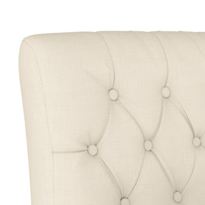 Fauteuil sans accoudoirs lin design de boutons