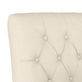 Fauteuil sans accoudoirs lin design de boutons