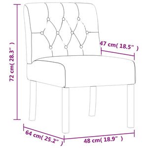 Fauteuil sans accoudoirs lin design de boutons