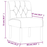 Fauteuil sans accoudoirs lin design de boutons