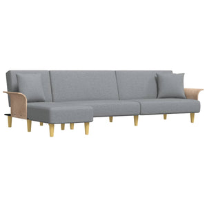Canapé-lit en forme de L gris clair 279x140x70 cm tissu
