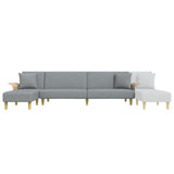 Canapé-lit en forme de L gris clair 279x140x70 cm tissu