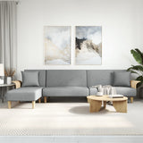Canapé-lit en forme de L gris clair 279x140x70 cm tissu
