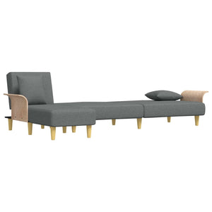 Canapé-lit en forme de L gris foncé 279x140x70 cm tissu