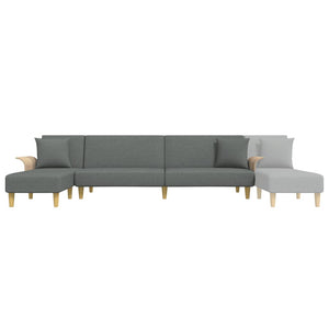 Canapé-lit en forme de L gris foncé 279x140x70 cm tissu