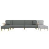 Canapé-lit en forme de L gris foncé 279x140x70 cm tissu