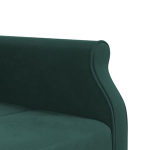 Canapé-lit en forme de L vert foncé 271x140x70 cm velours