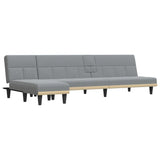 Canapé-lit en forme de L gris clair 255x140x70 cm tissu
