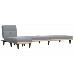 Canapé-lit en forme de L gris clair 255x140x70 cm tissu