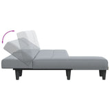 Canapé-lit en forme de L gris clair 255x140x70 cm tissu