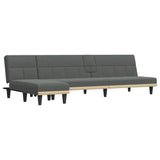 Canapé-lit en forme de L gris foncé 255x140x70 cm tissu