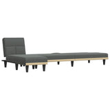 Canapé-lit en forme de L gris foncé 255x140x70 cm tissu