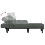 Canapé-lit en forme de L gris foncé 255x140x70 cm tissu