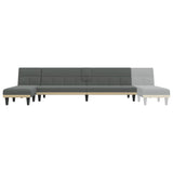 Canapé-lit en forme de L gris foncé 255x140x70 cm tissu