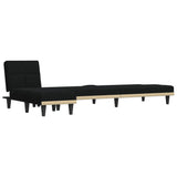 Canapé-lit en forme de L noir 255x140x70 cm tissu