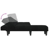 Canapé-lit en forme de L noir 255x140x70 cm tissu