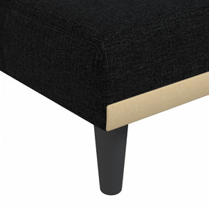 Canapé-lit en forme de L noir 255x140x70 cm tissu