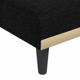 Canapé-lit en forme de L noir 255x140x70 cm tissu