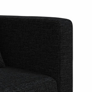 Canapé-lit en forme de L noir 275x140x70 cm tissu