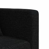 Canapé-lit en forme de L noir 275x140x70 cm tissu