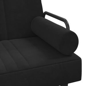 Canapé-lit en forme de L noir 260x140x70 cm velours