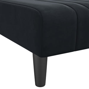 Canapé-lit en forme de L noir 260x140x70 cm velours
