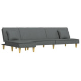 Canapé-lit en forme de L gris foncé 255x140x70 cm tissu