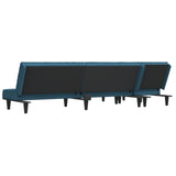 Canapé-lit en forme de L bleu 255x140x70 cm velours