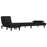 Canapé-lit en forme de L noir 255x140x70 cm velours