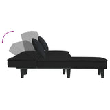 Canapé-lit en forme de L noir 255x140x70 cm velours