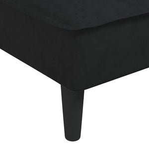 Canapé-lit en forme de L noir 255x140x70 cm velours