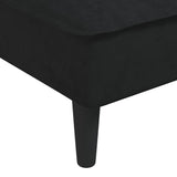 Canapé-lit en forme de L noir 255x140x70 cm velours