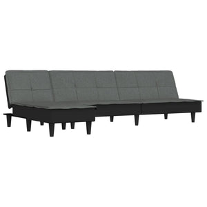 Canapé-lit en forme de L gris foncé 255x140x70 cm tissu