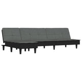 Canapé-lit en forme de L gris foncé 255x140x70 cm tissu