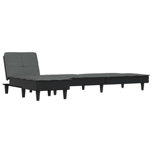 Canapé-lit en forme de L gris foncé 255x140x70 cm tissu