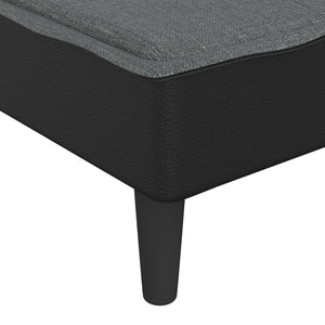 Canapé-lit en forme de L gris foncé 255x140x70 cm tissu