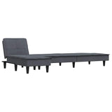 Canapé-lit en forme de L gris 255x140x70 cm velours