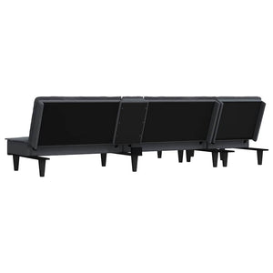 Canapé-lit en forme de L gris 255x140x70 cm velours